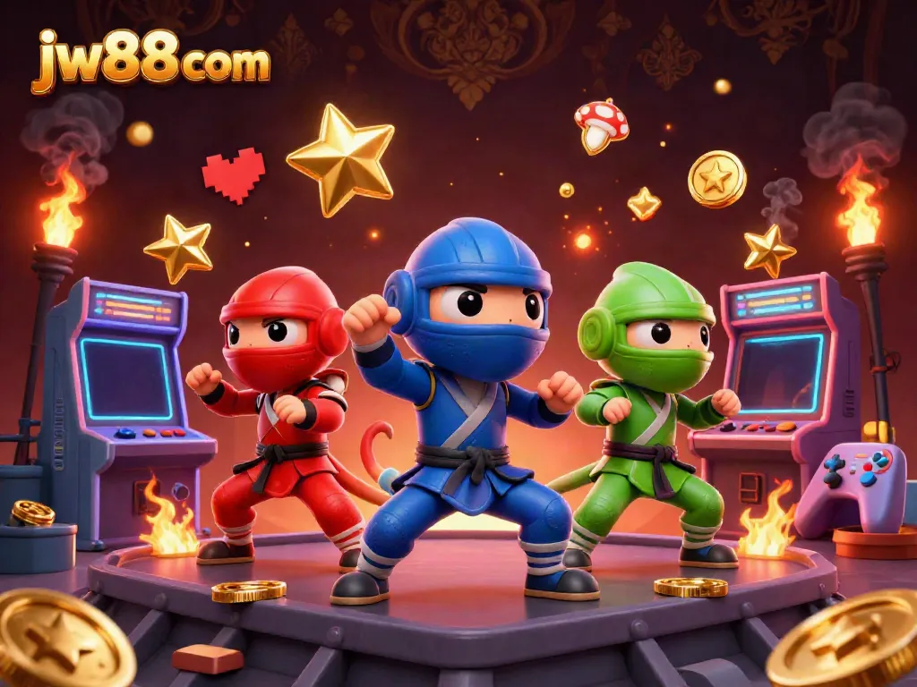 Experience the thrilling martial arts of the colorful ninja chameleons in the vibrant JW88 com casino scene.