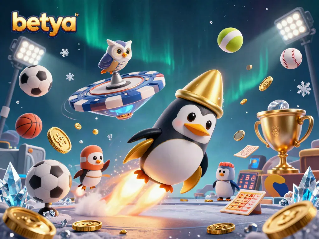 Experience the thrill at Betya Casino with vibrant 3D illustration of winning moments.