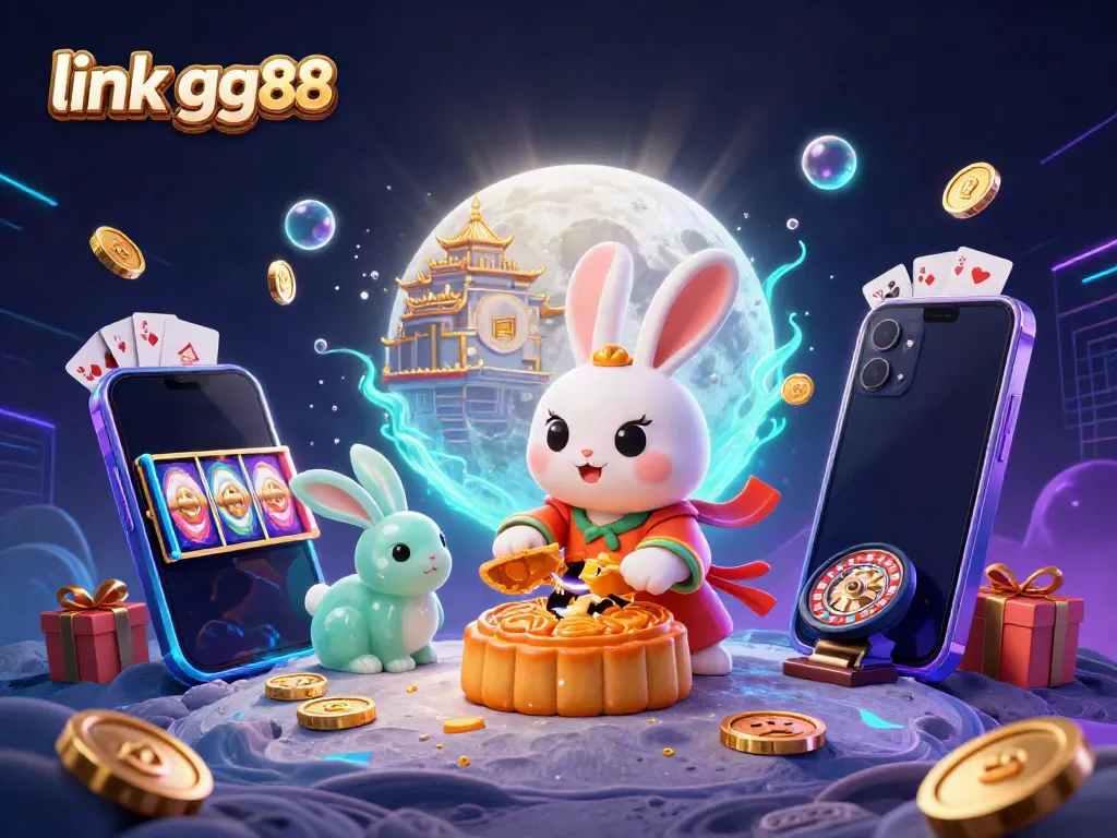 Experience thrilling gameplay at link gg88 with a vibrant fantasy casino scene showcasing a moon rabbit and more.